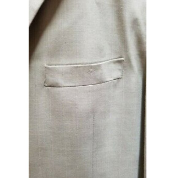 VANETTI Mens suit Khaki Tan Jacket Size 44L Dress pants Pleated 38L polyester - Picture 3 of 10